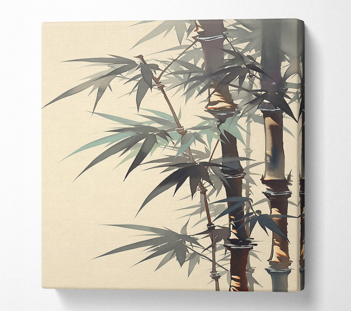 Whispers Of Green Bamboo Canvas Wall Art