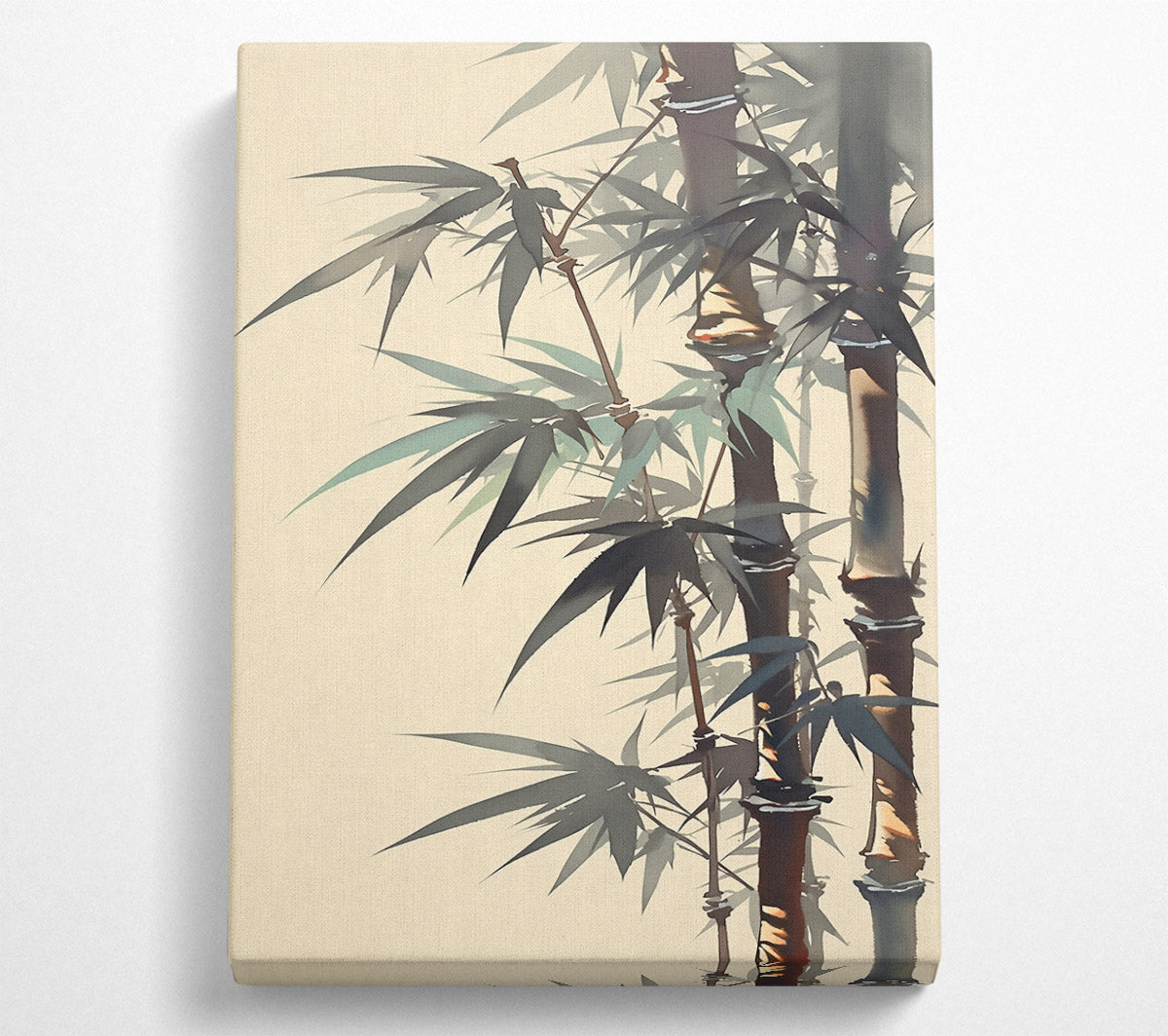 Whispers Of Green Bamboo Canvas Wall Art