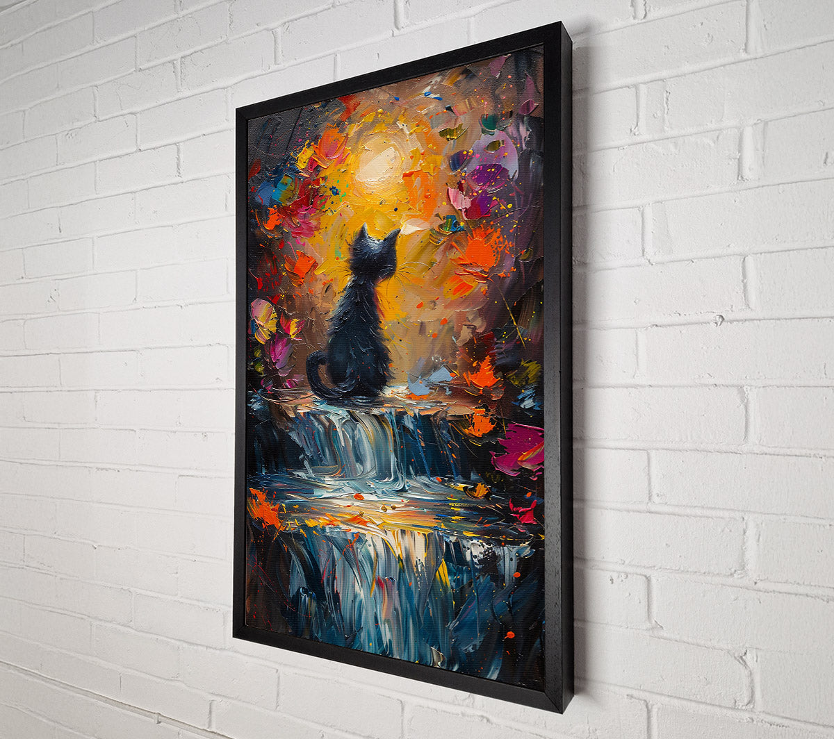 Yellow Dreamscape Waterfall Canvas Wall Art