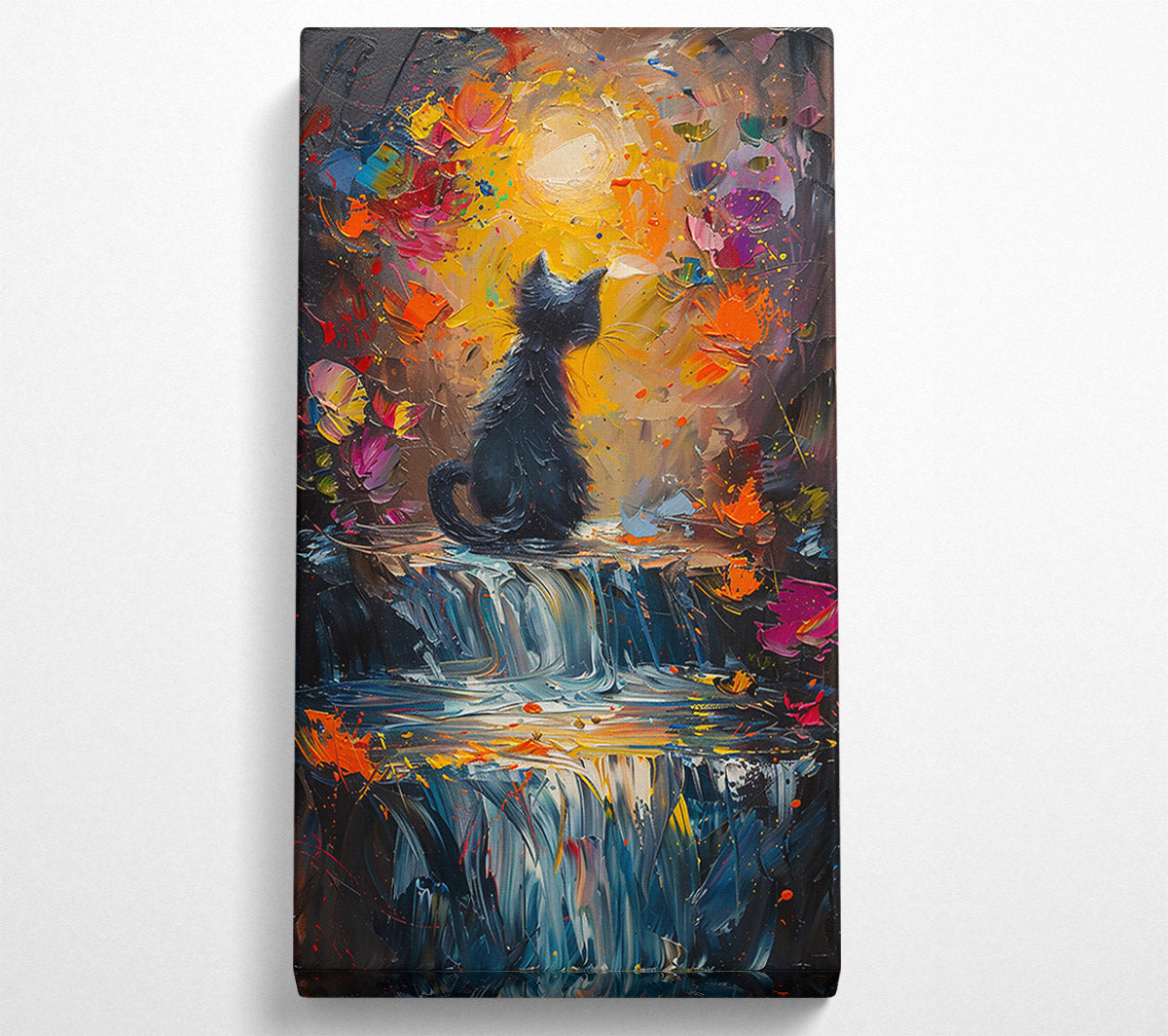 Yellow Dreamscape Waterfall Canvas Wall Art