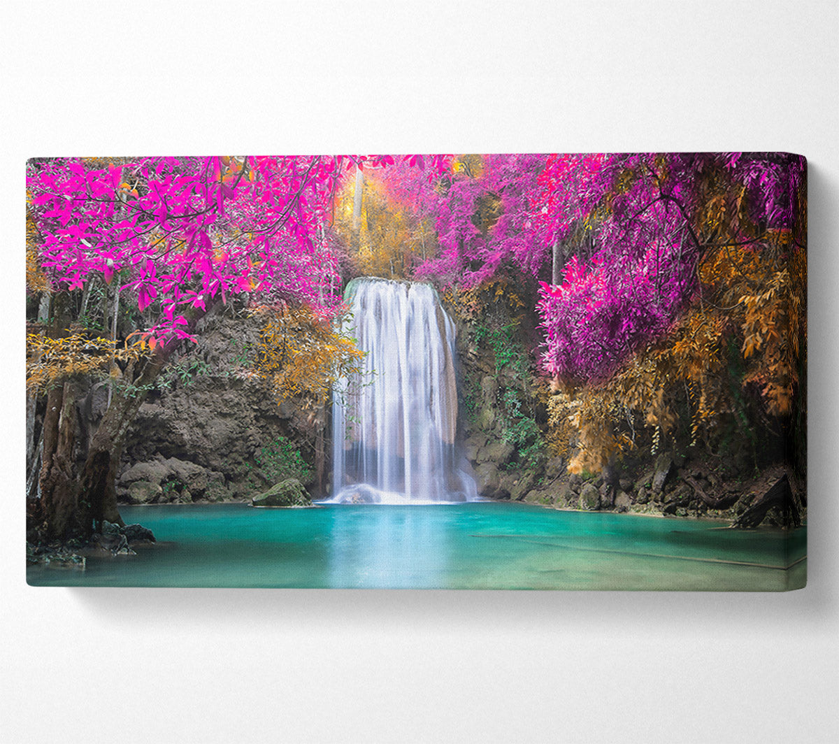 Pink Waterfall Dreamscape Canvas Wall Art