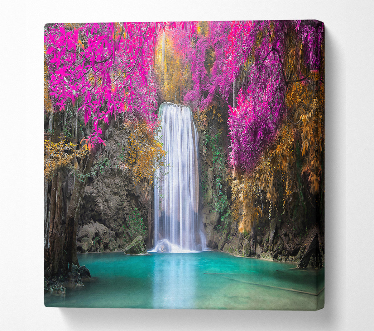 Pink Waterfall Dreamscape Canvas Wall Art