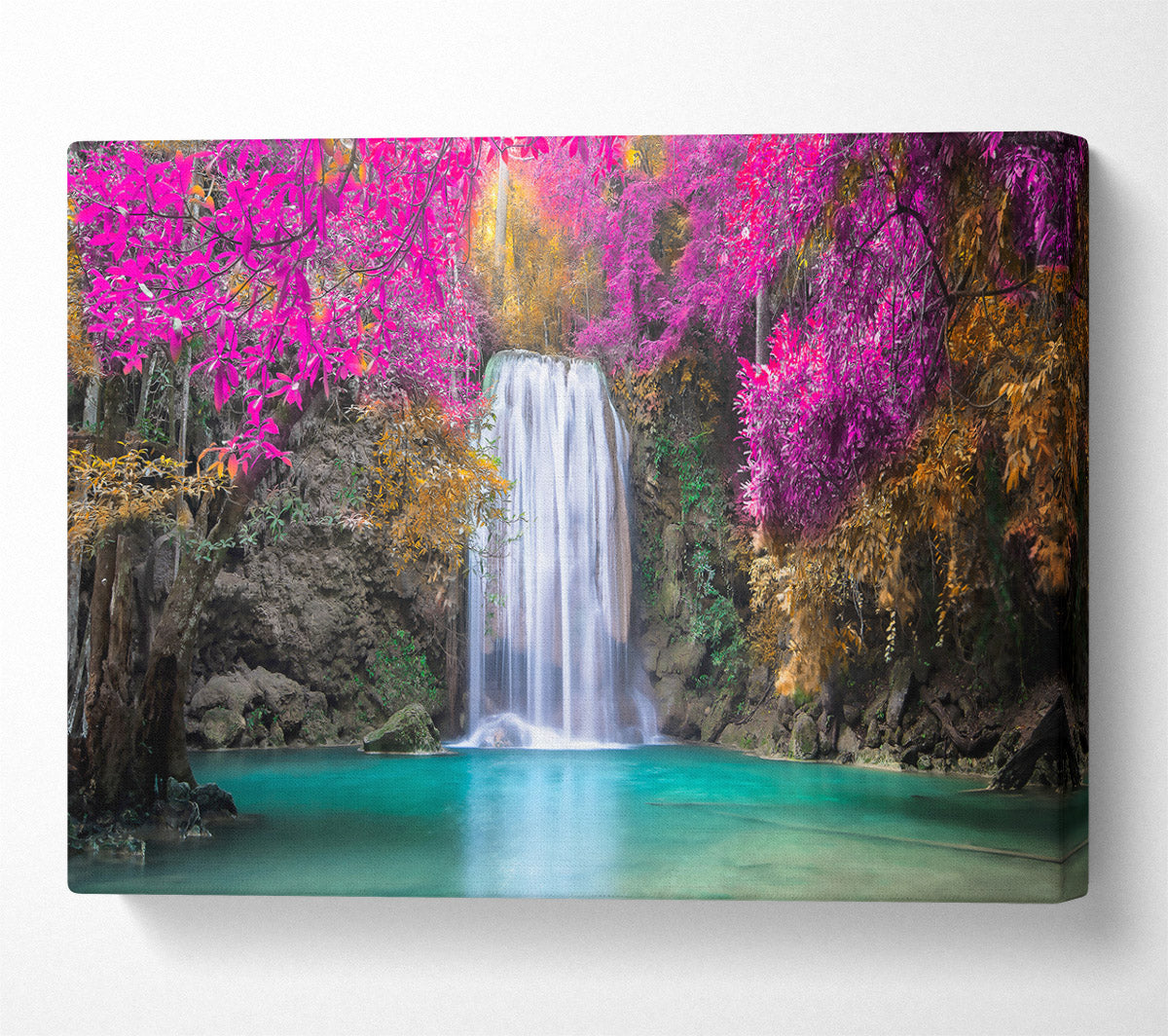 Pink Waterfall Dreamscape Canvas Wall Art