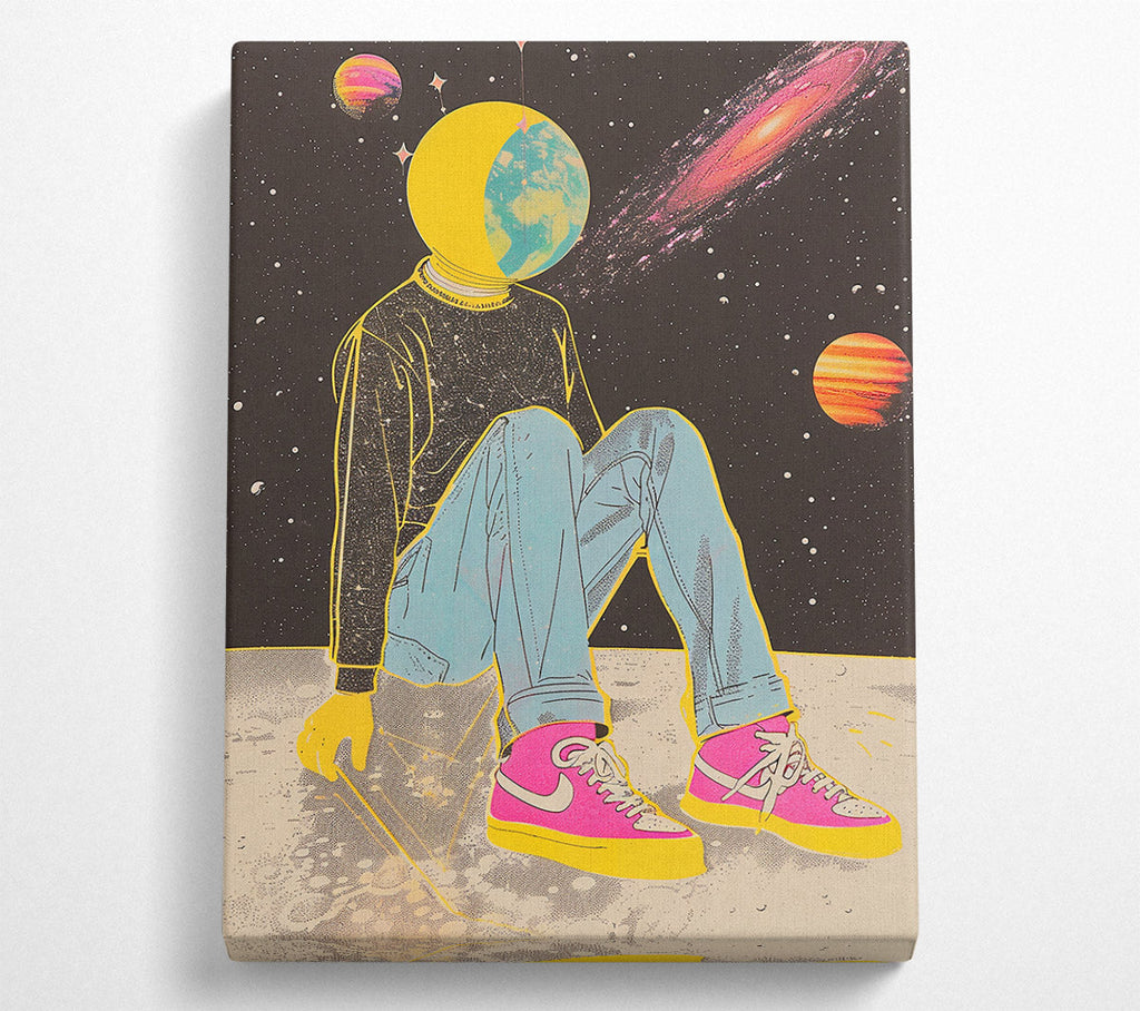 Yellow Moon Dreamscape Canvas Wall Art