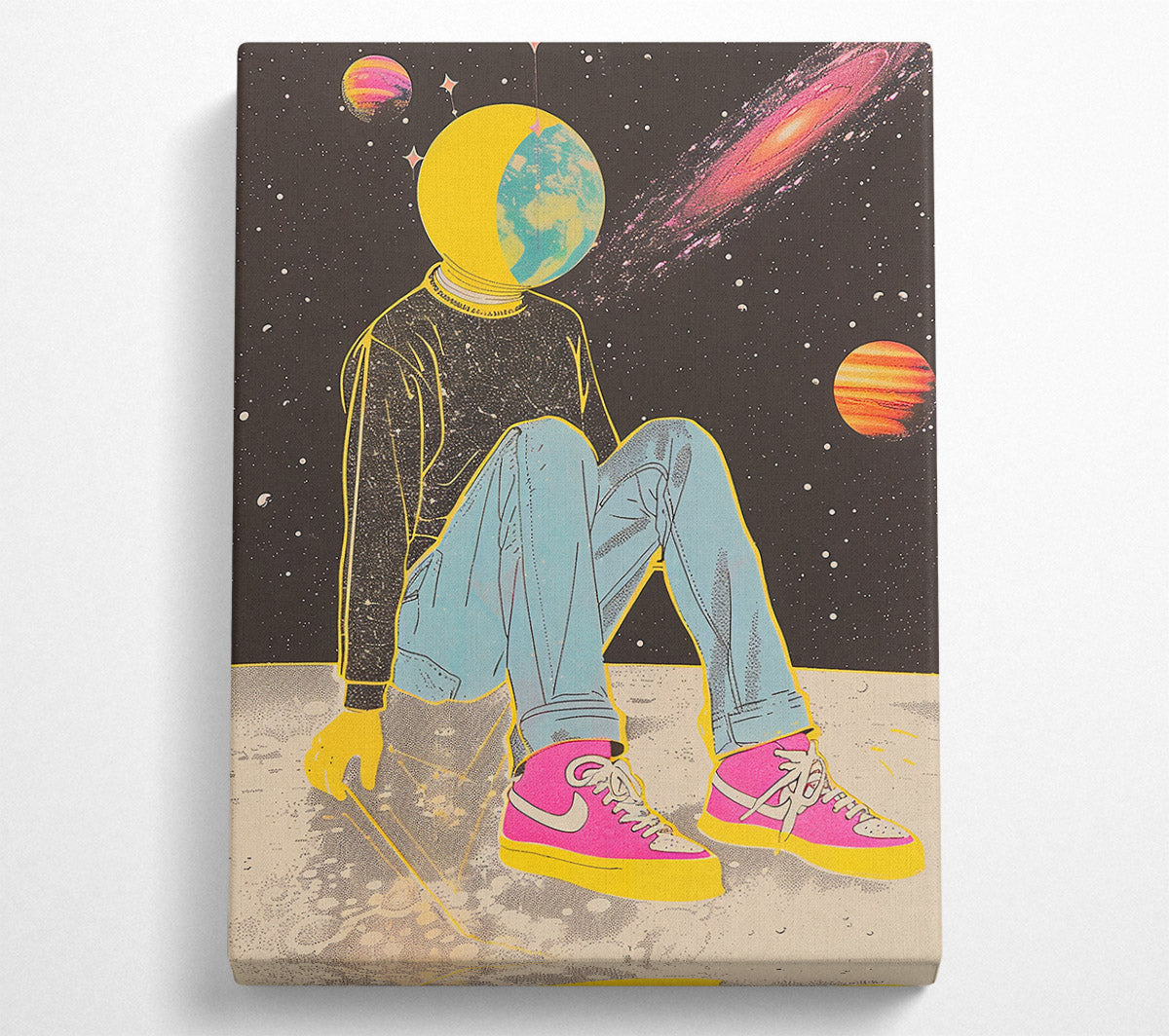 Yellow Moon Dreamscape Canvas Wall Art