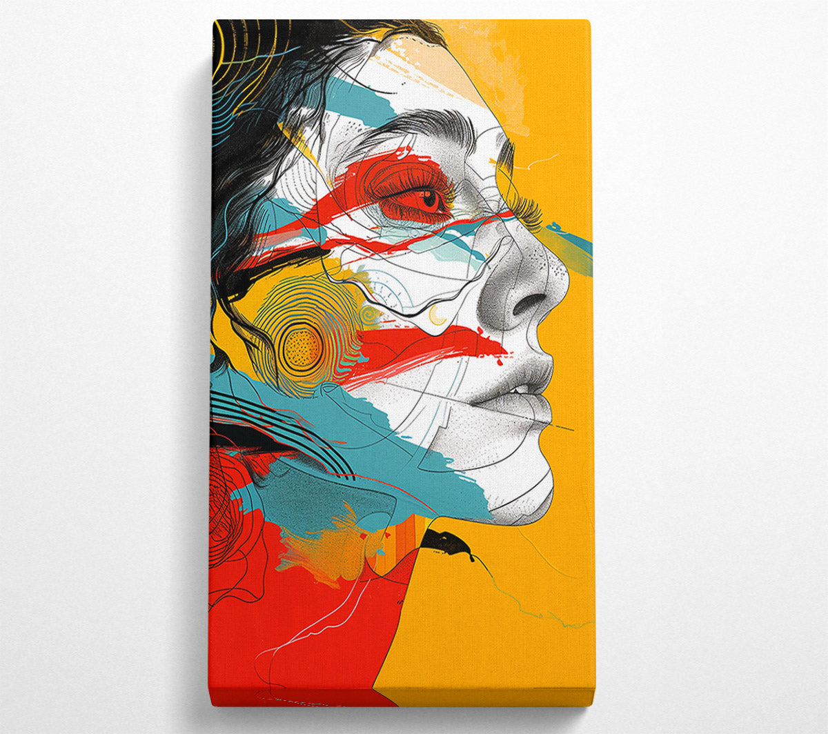 Teal Dreamscape Profile Canvas Wall Art
