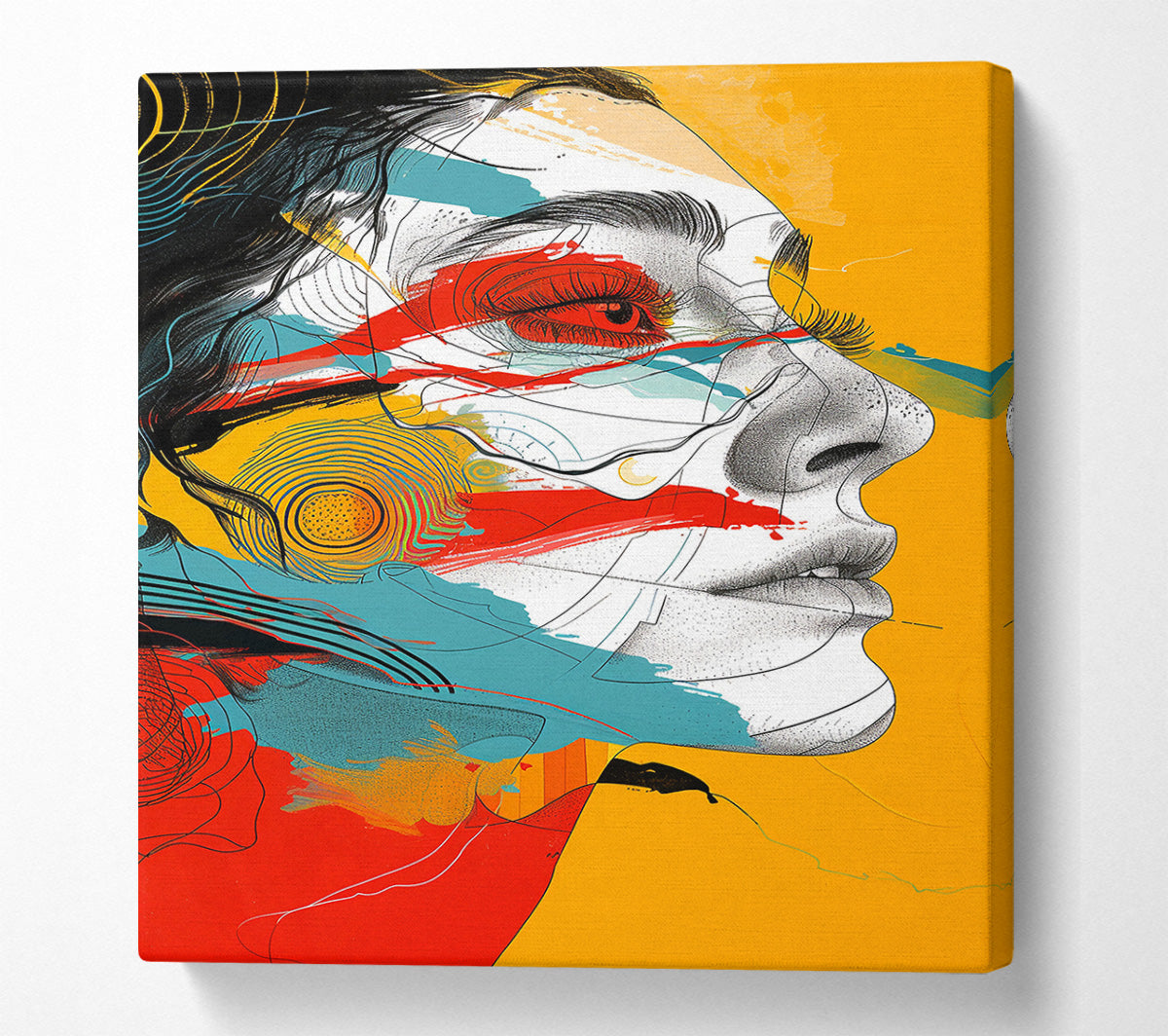 Teal Dreamscape Profile Canvas Wall Art