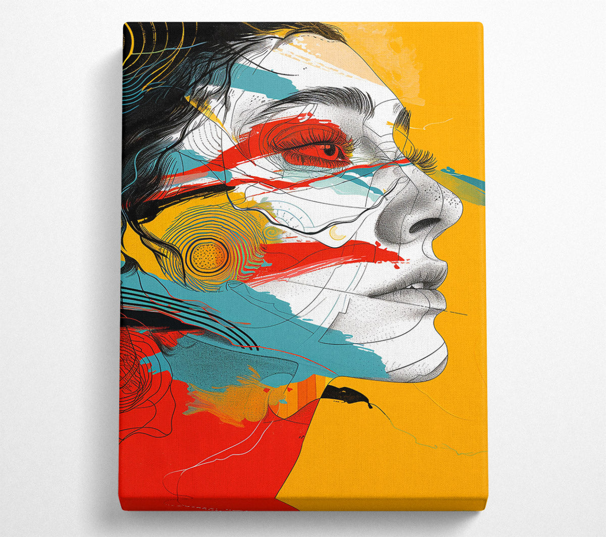 Teal Dreamscape Profile Canvas Wall Art