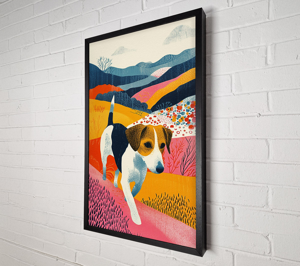 Pink Hills Hounds Canvas Wall Art