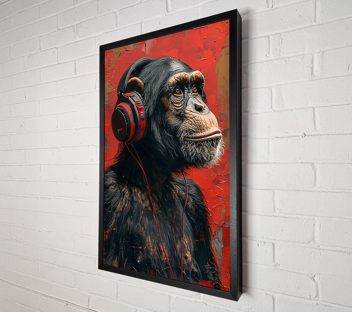 Red Beats Ape Canvas Wall Art