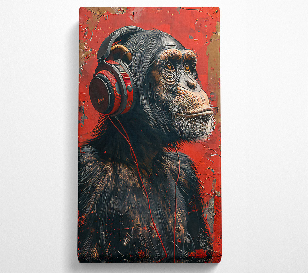 Red Beats Ape Canvas Wall Art