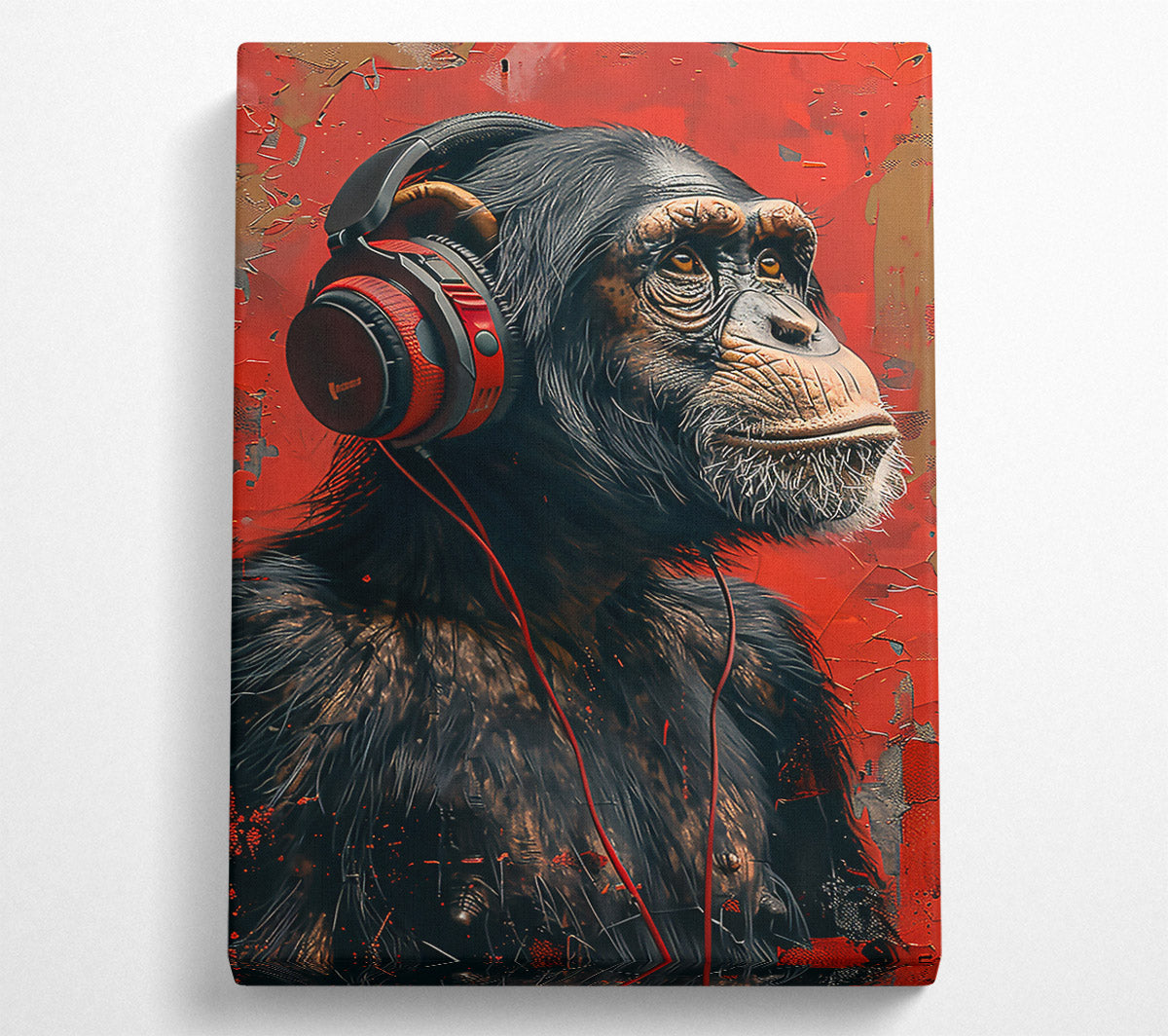 Red Beats Ape Canvas Wall Art