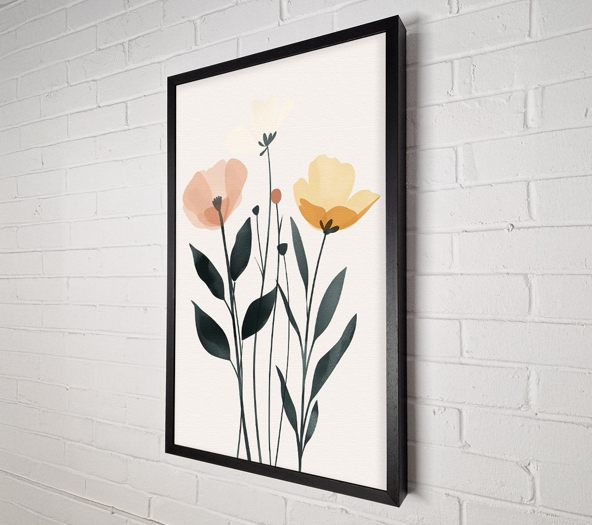 Yellow Bloom Abstract Canvas Wall Art