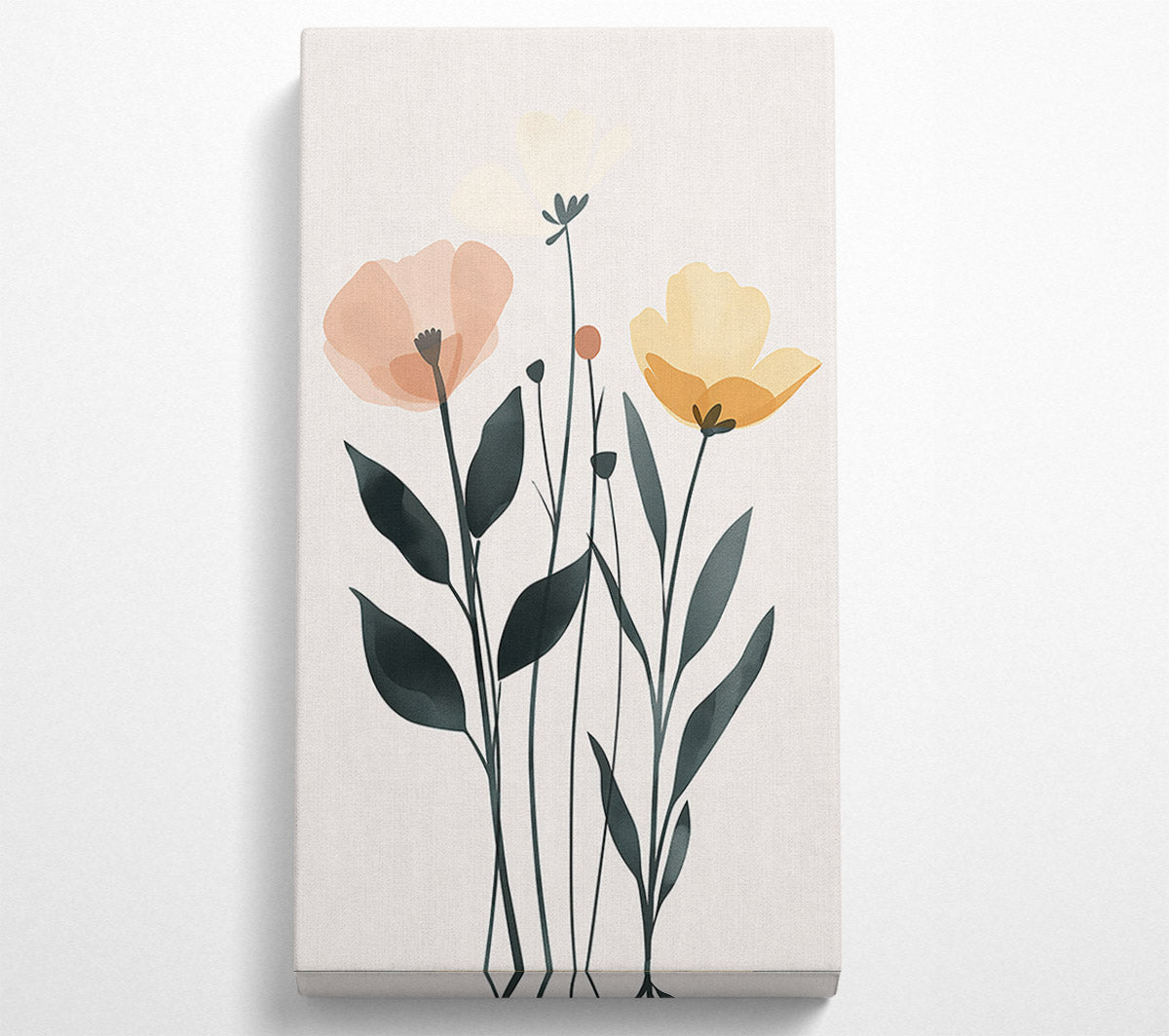 Yellow Bloom Abstract Canvas Wall Art