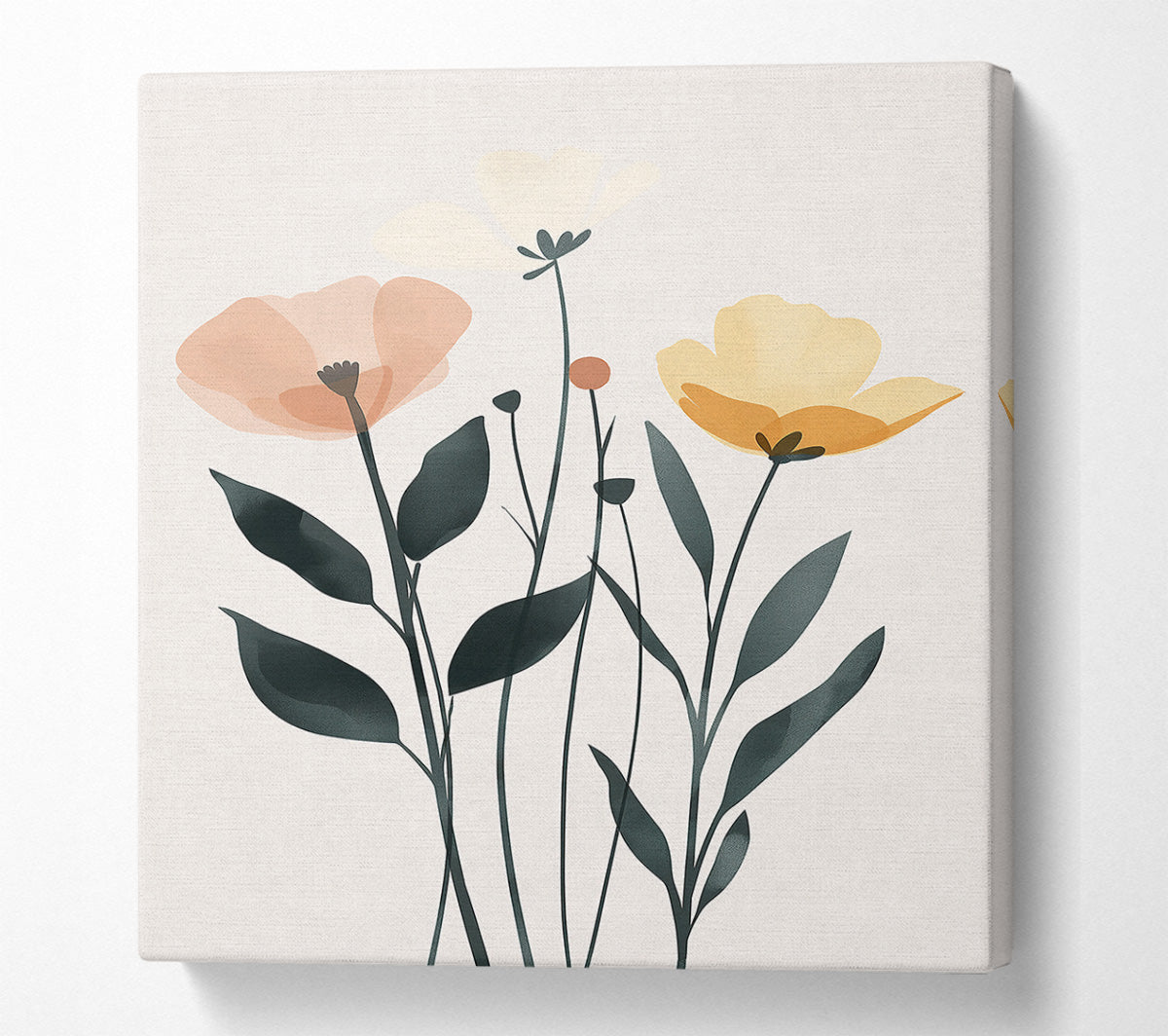 Yellow Bloom Abstract Canvas Wall Art