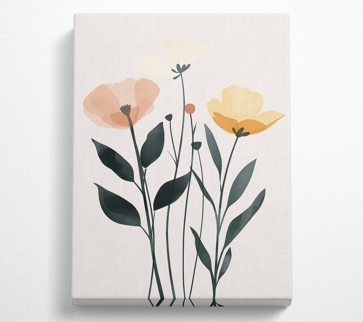 Yellow Bloom Abstract Canvas Wall Art