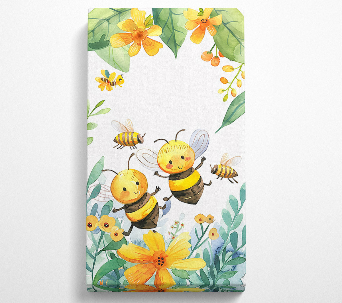Yellow Bumble Bee Fun Canvas Art