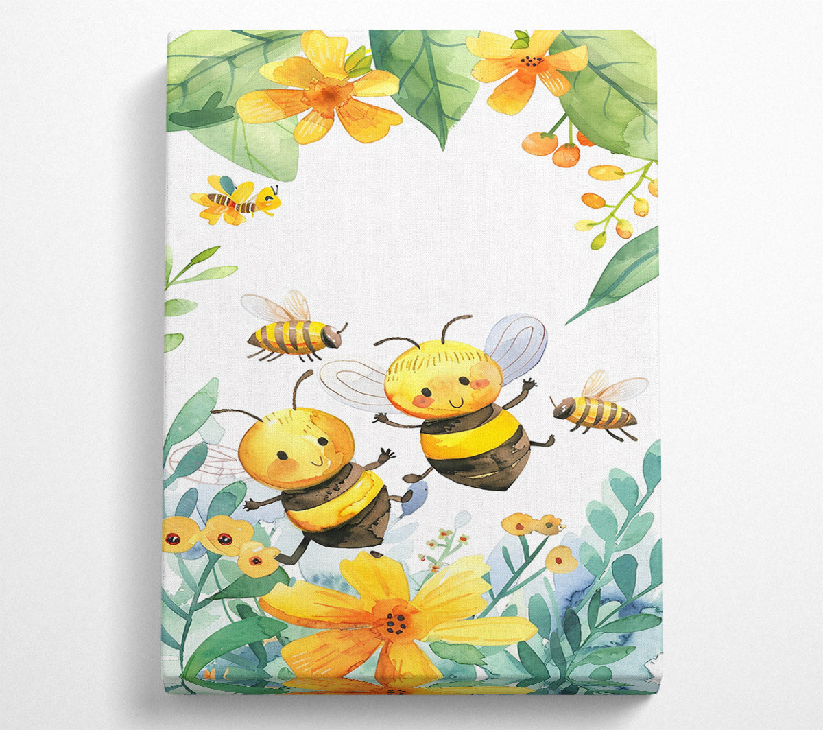 Yellow Bumble Bee Fun Canvas Art