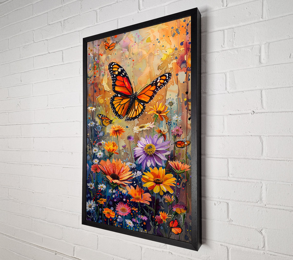 Orange Butterfly Garden Canvas Print