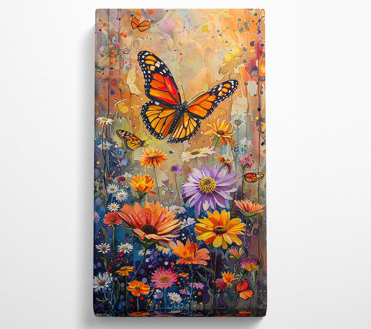 Orange Butterfly Garden Canvas Print