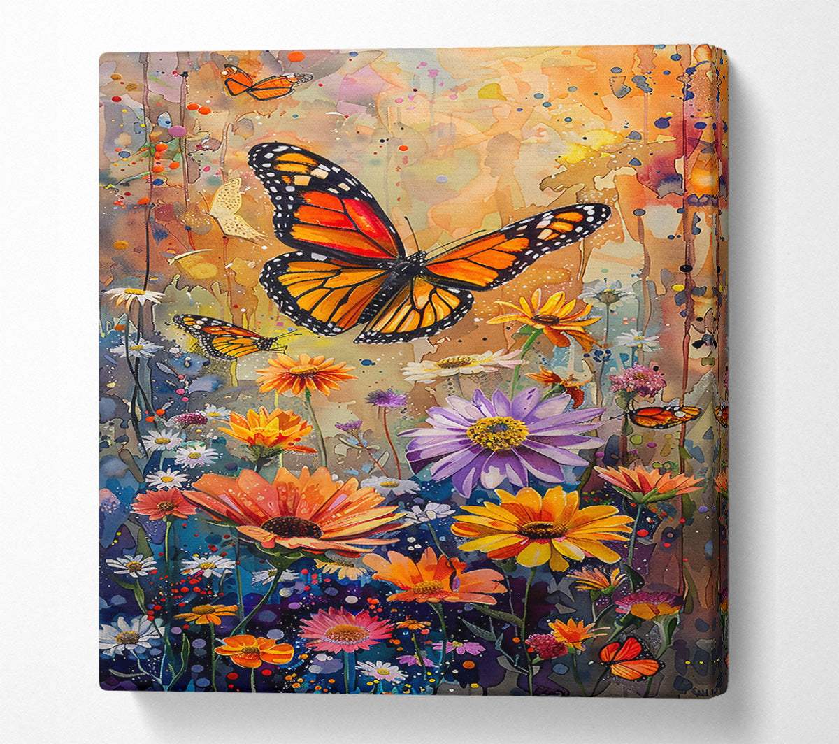 Orange Butterfly Garden Canvas Print