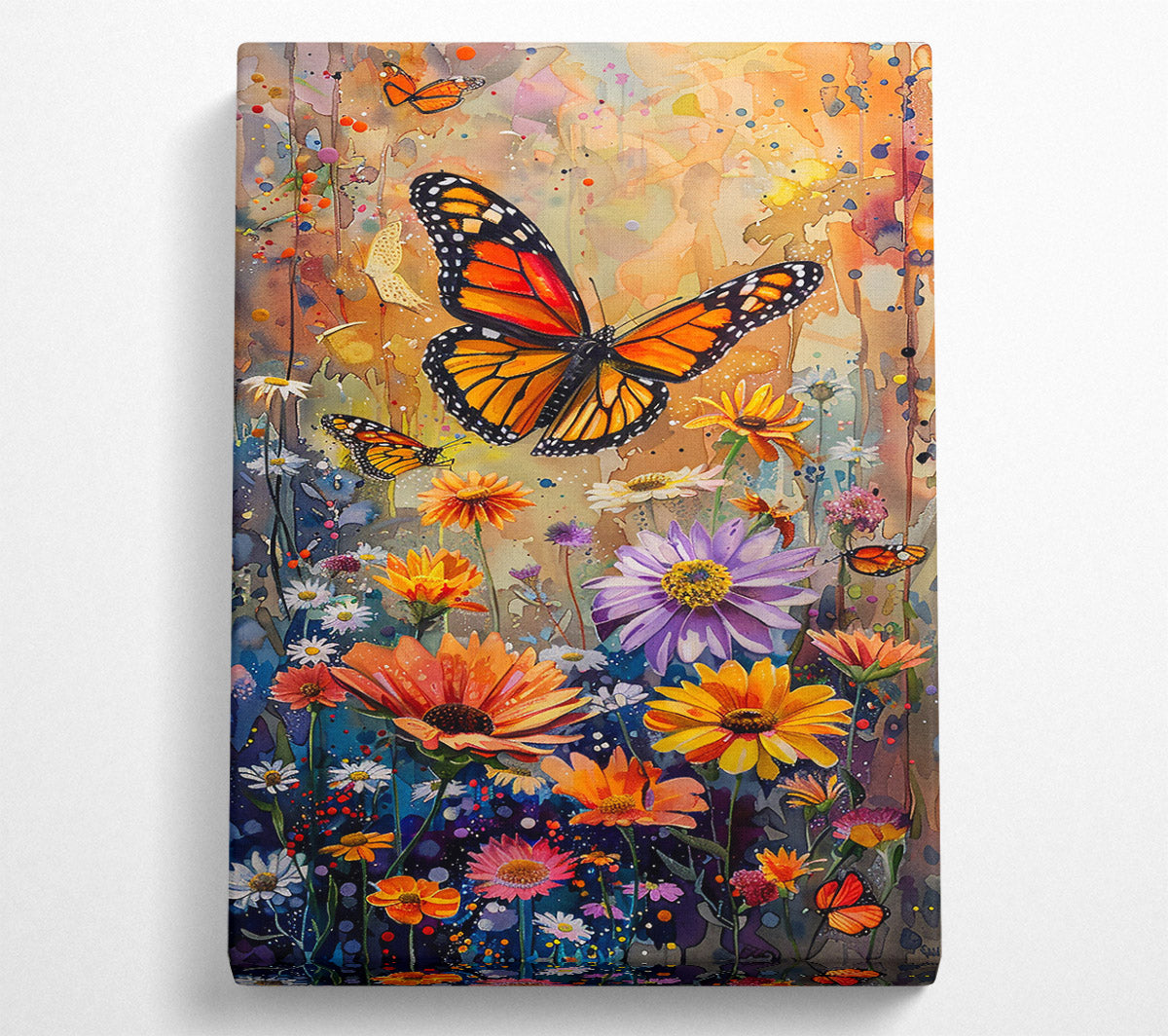 Orange Butterfly Garden Canvas Print