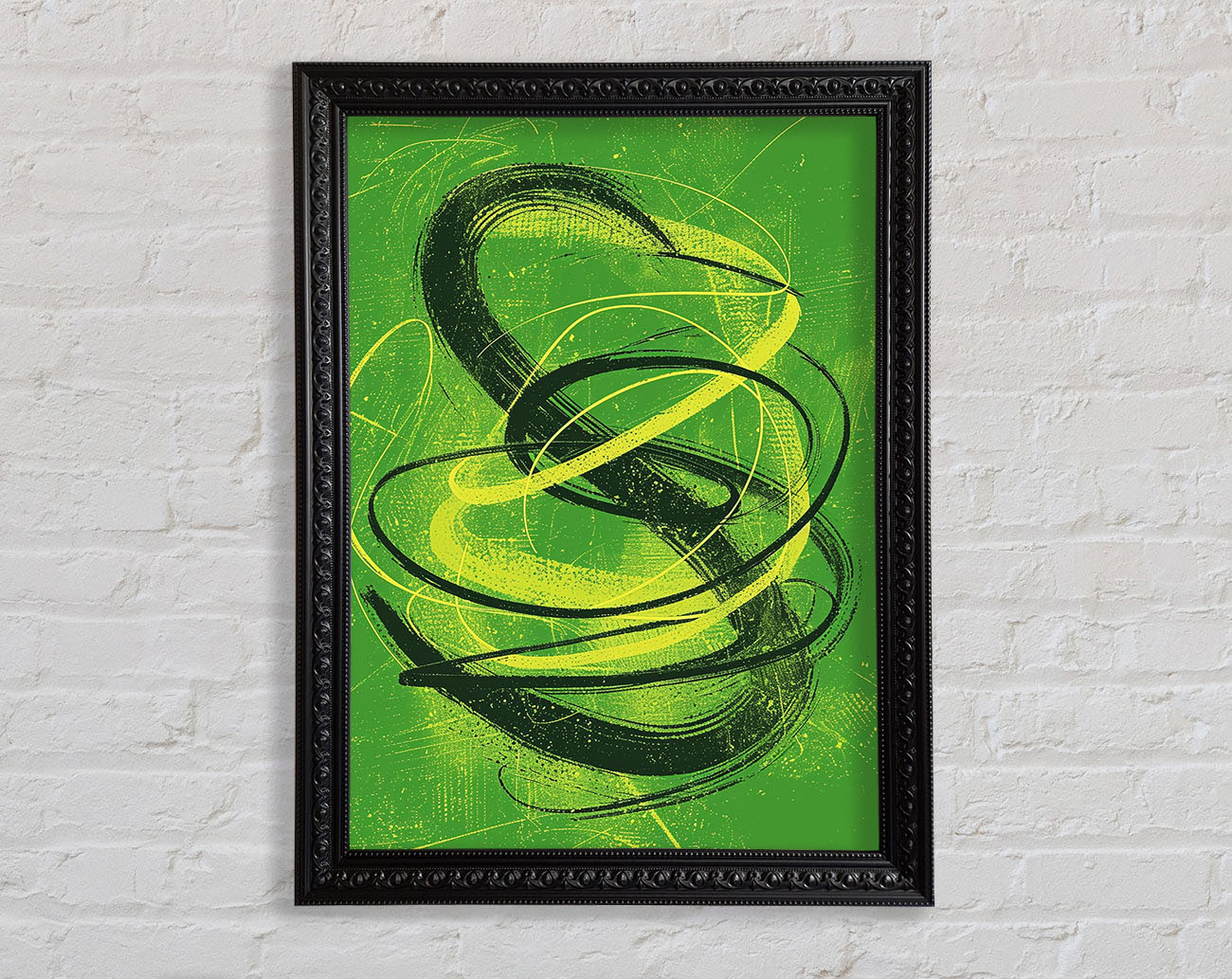 Green Spirals Framed Print