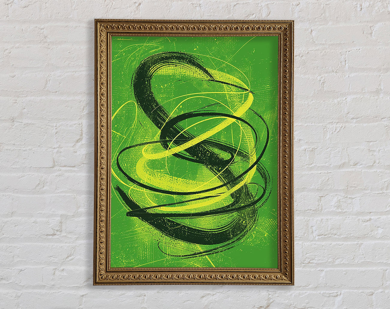 Green Spirals Framed Print