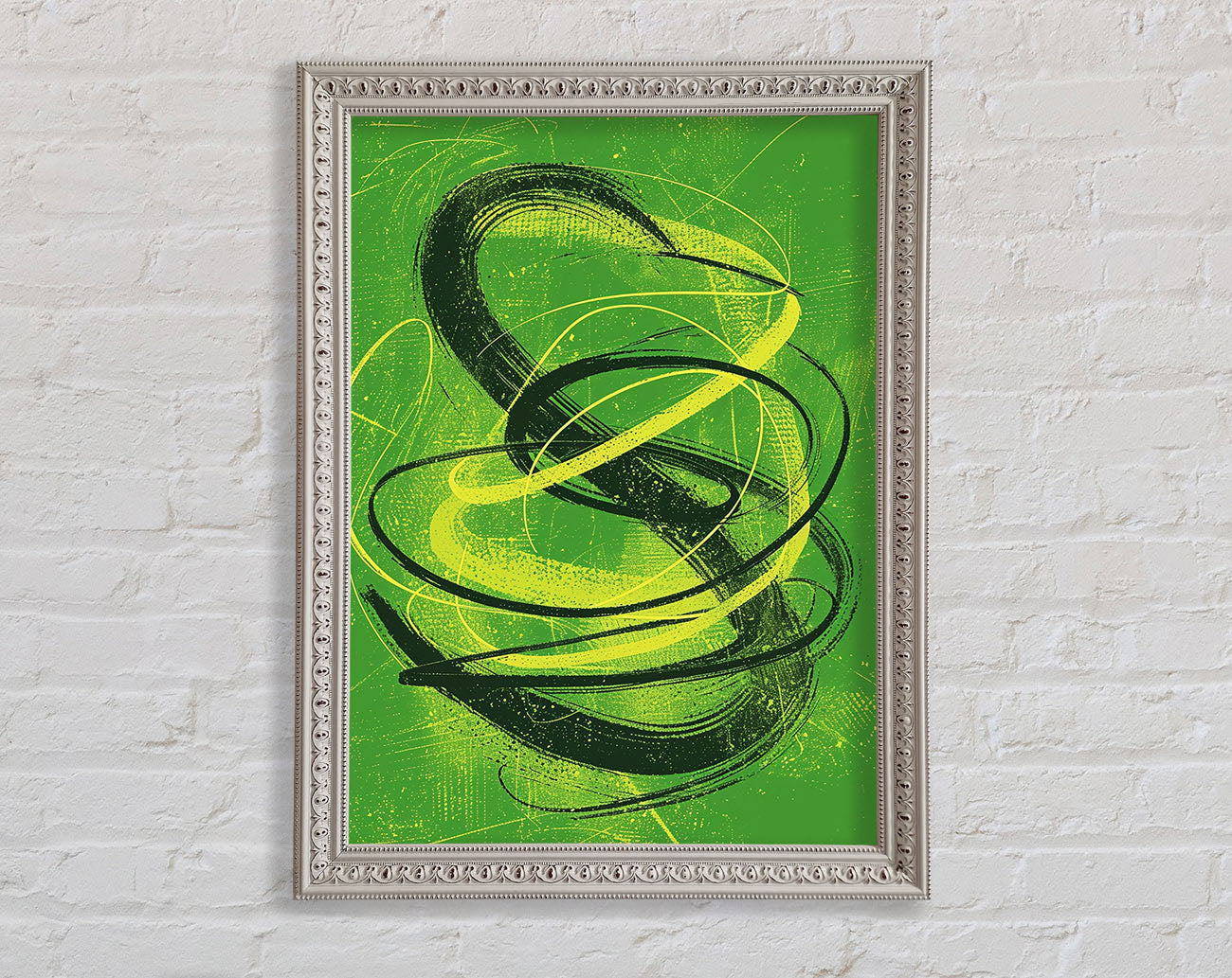 Green Spirals Framed Print