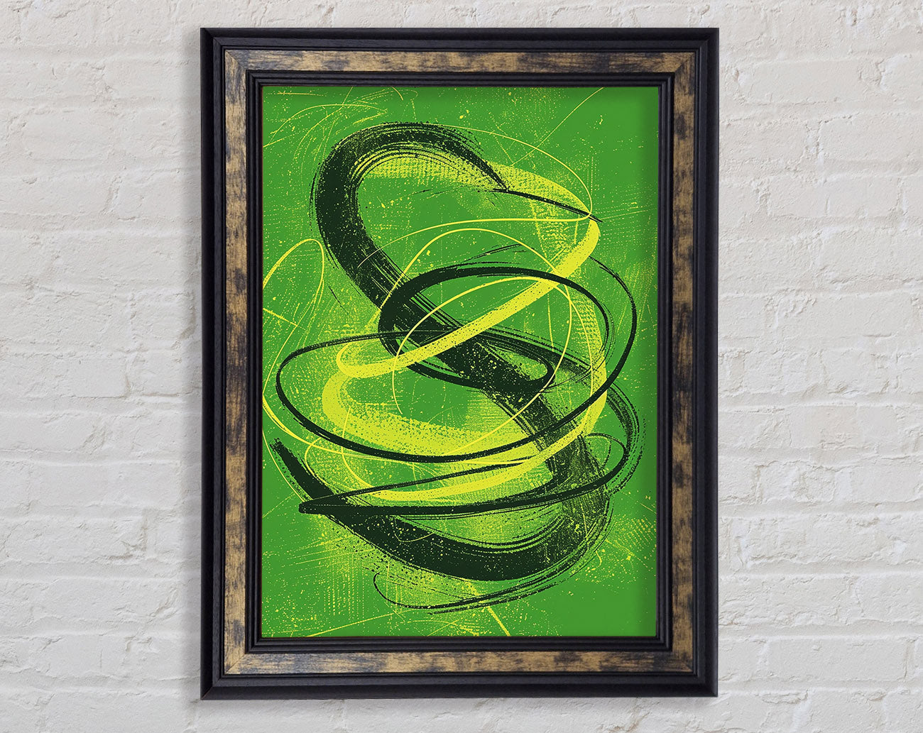 Green Spirals Framed Print