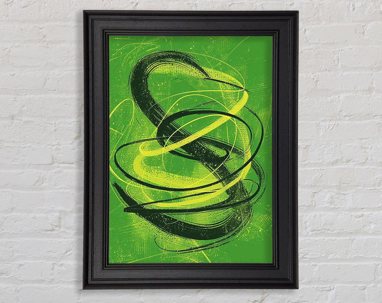 Green Spirals Framed Print