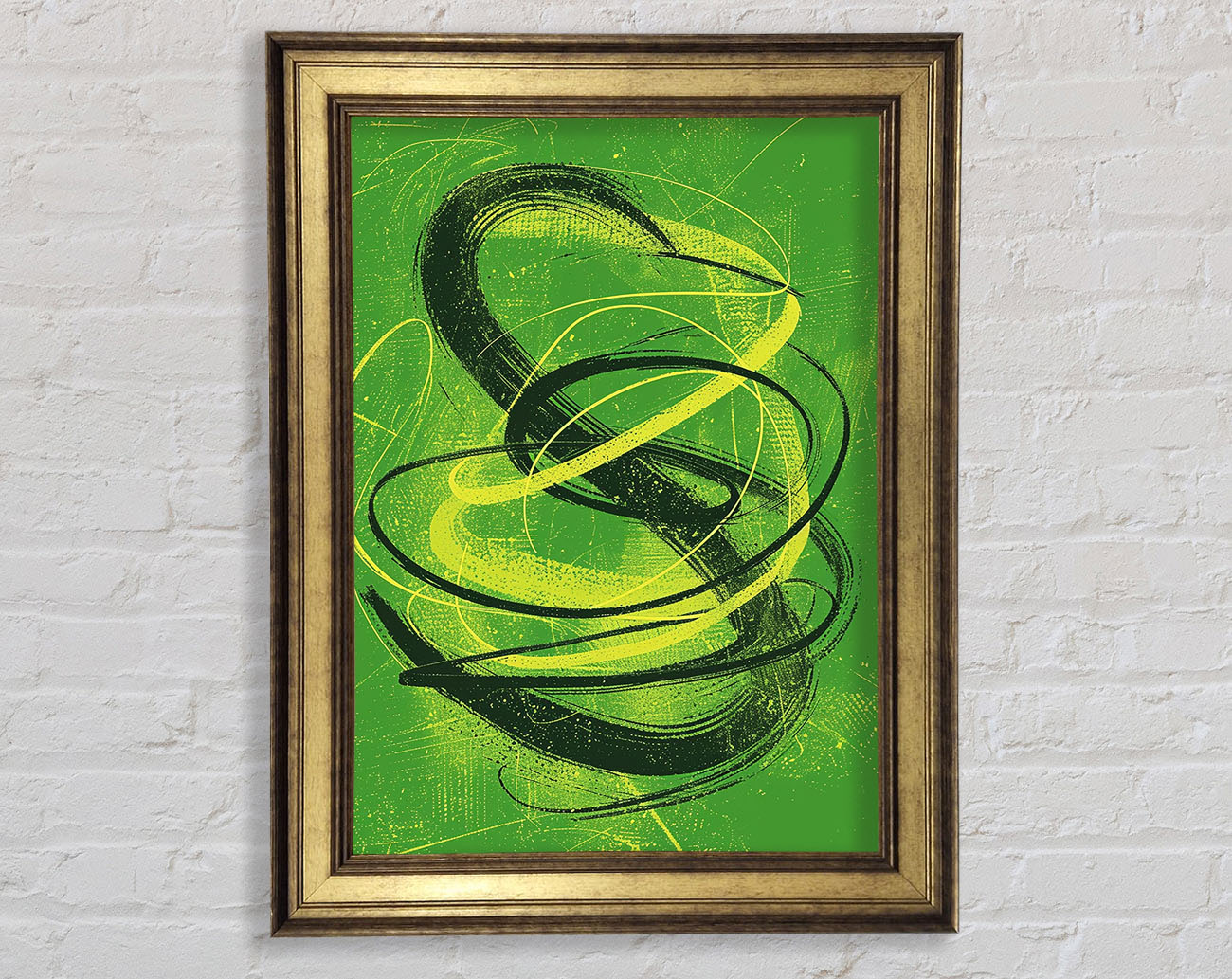 Green Spirals Framed Print