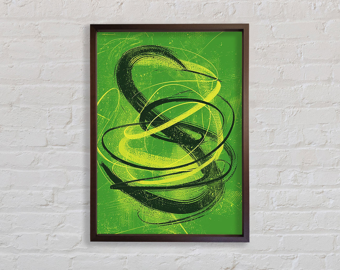 Green Spirals Framed Print