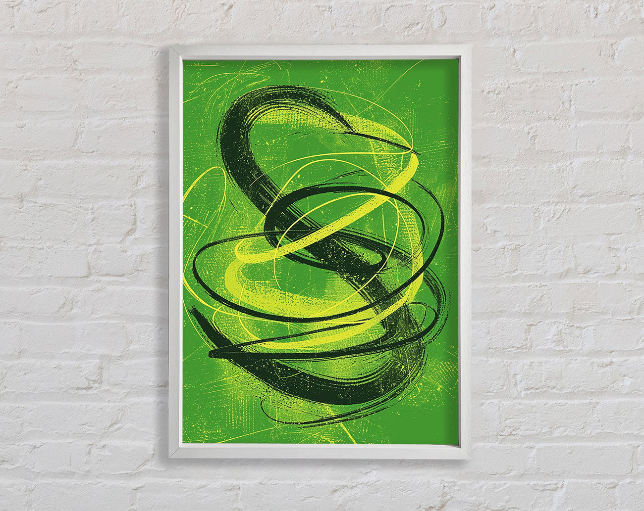 Green Spirals Framed Print