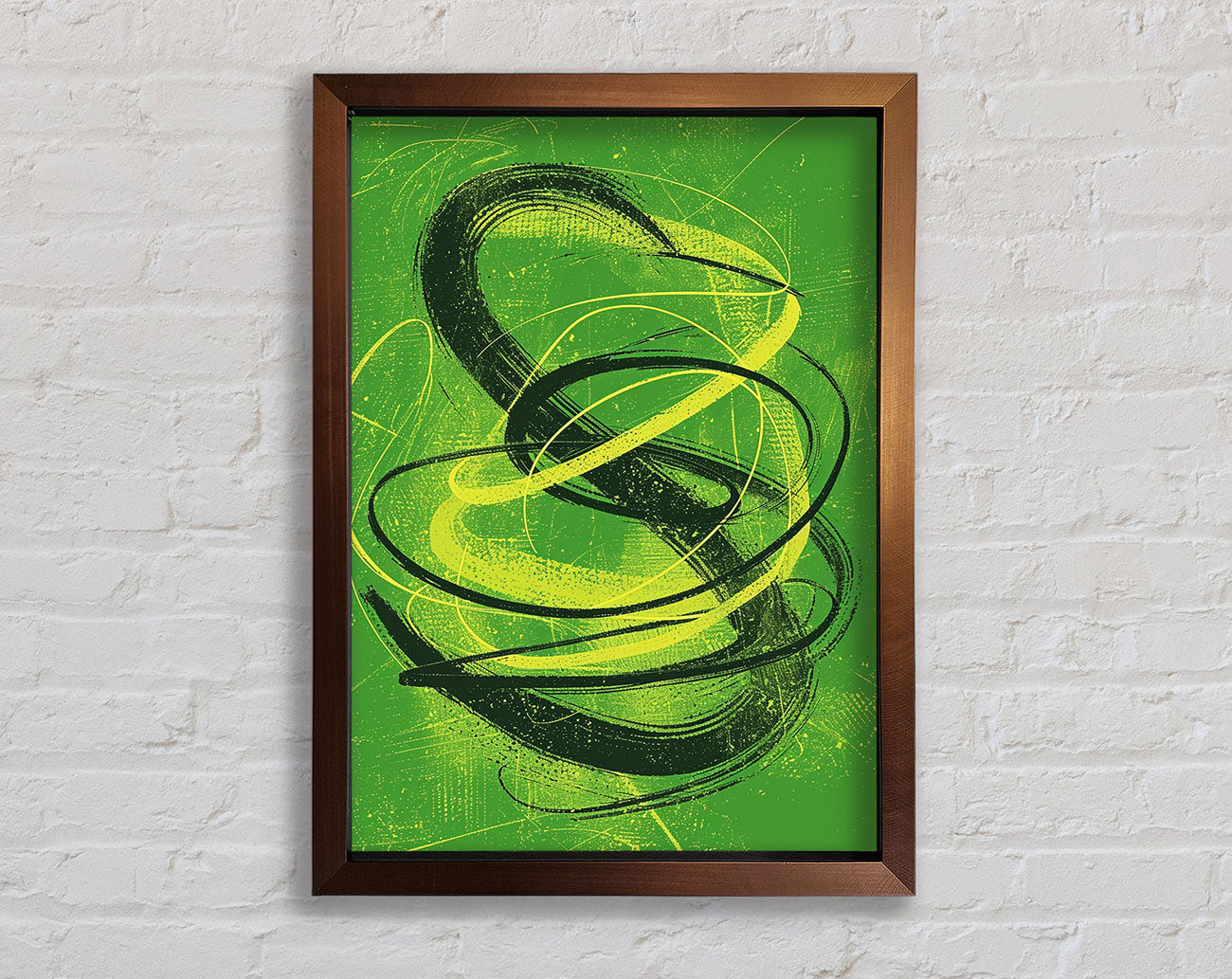 Green Spirals Framed Print
