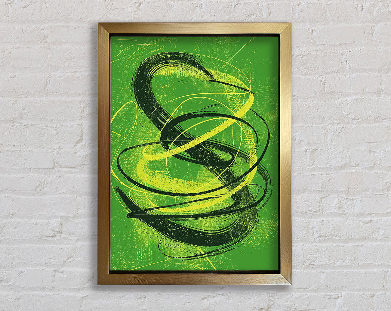 Green Spirals Framed Print
