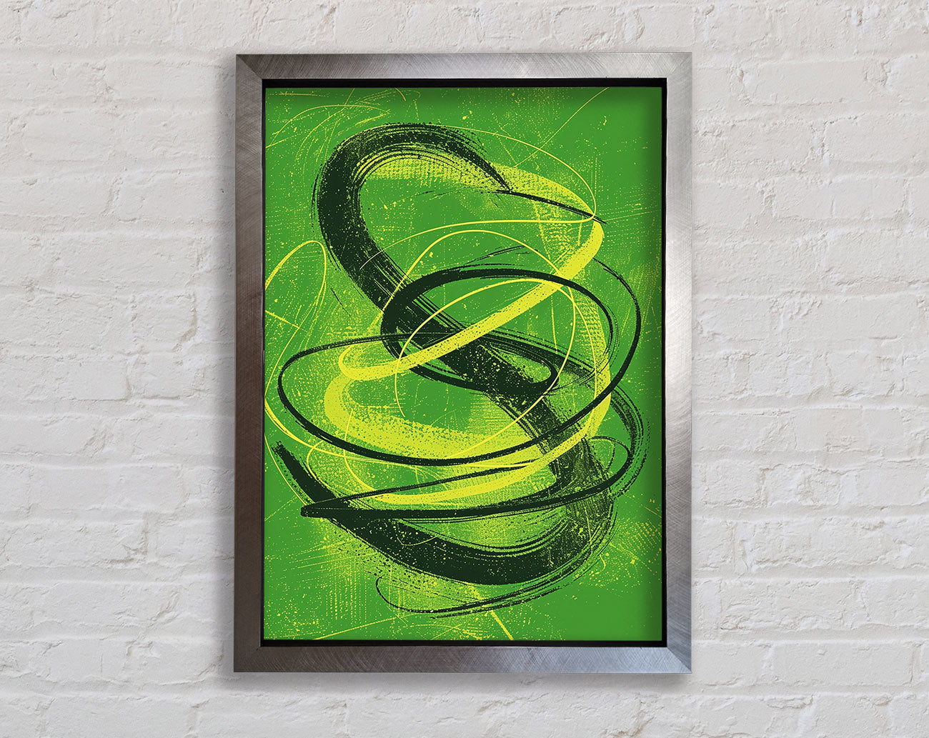 Green Spirals Framed Print