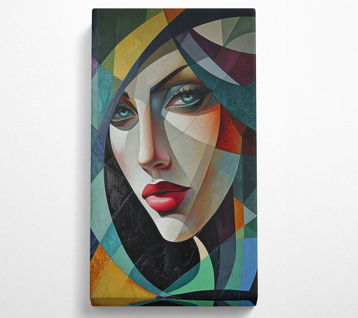 Red Veiled Gaze Canvas Wall Art