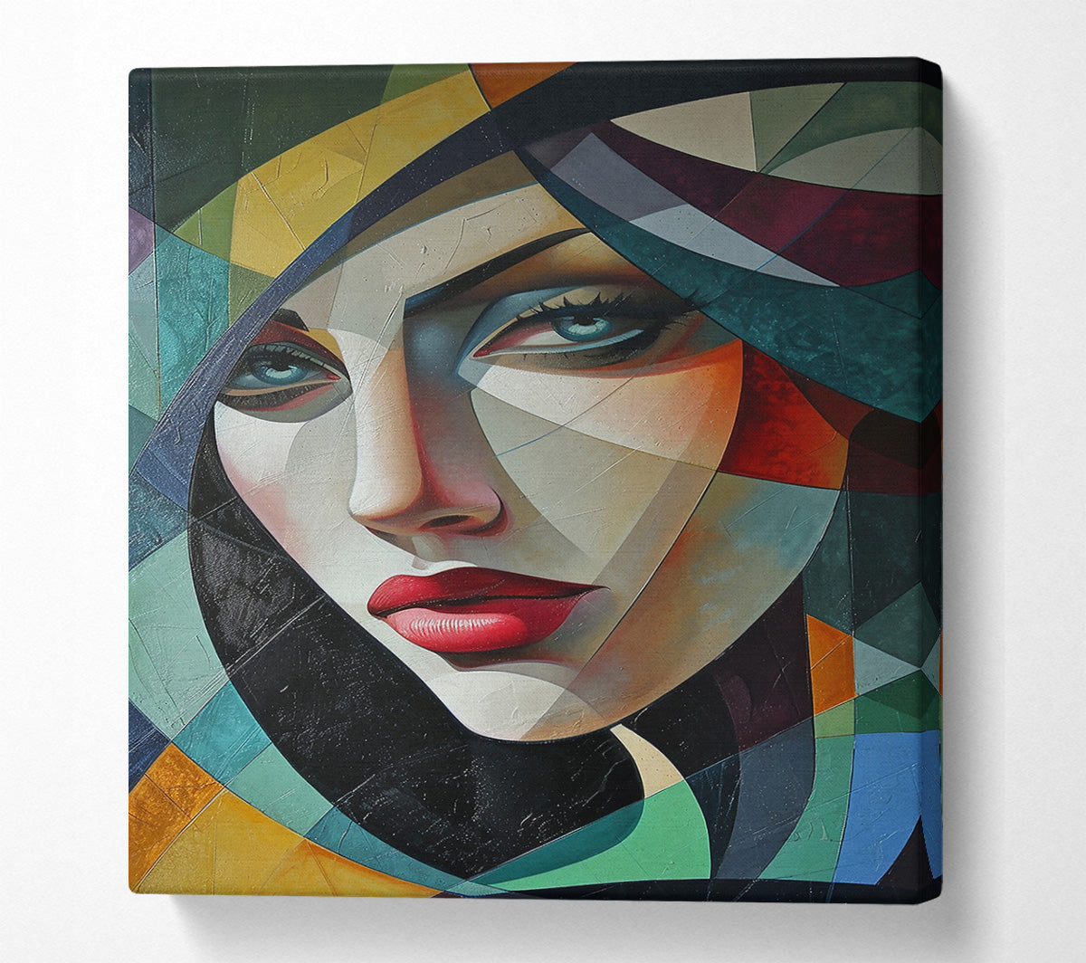 Red Veiled Gaze Canvas Wall Art