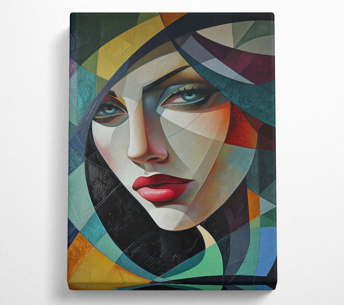 Red Veiled Gaze Canvas Wall Art