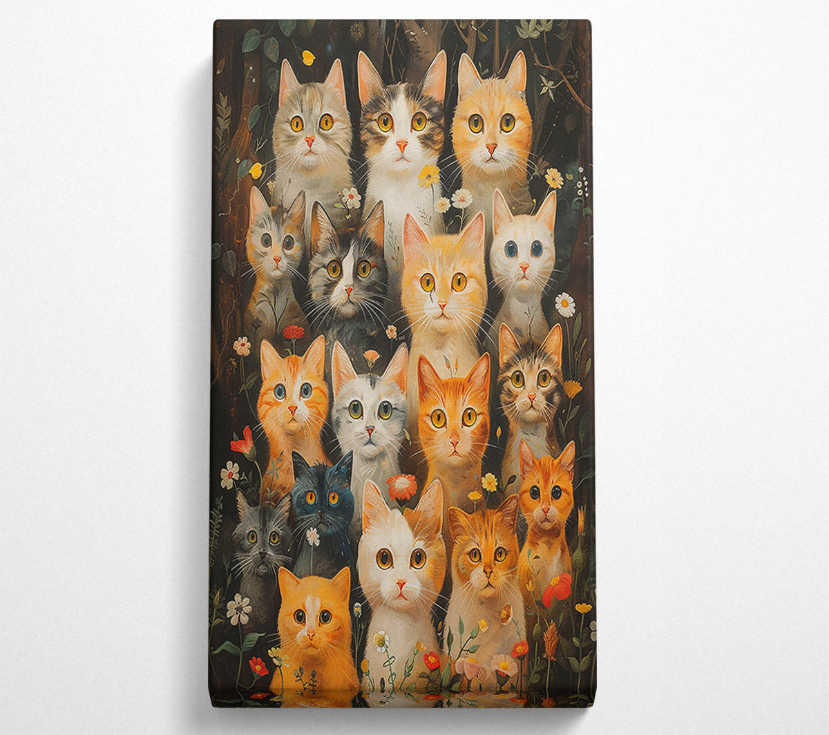 Orange Cat Garden Party Canvas Print