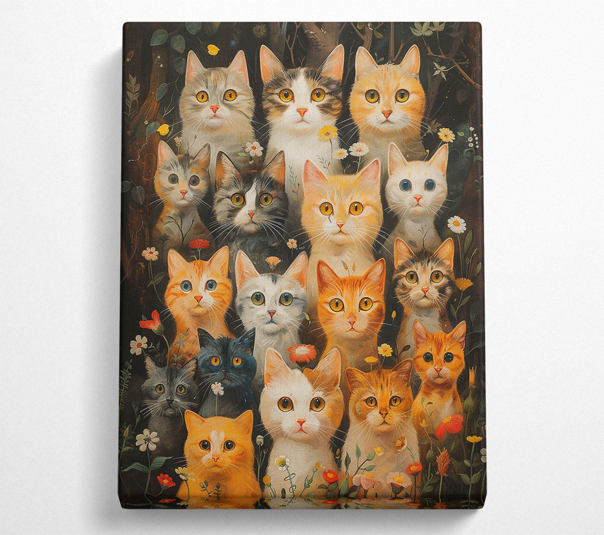 Orange Cat Garden Party Canvas Print