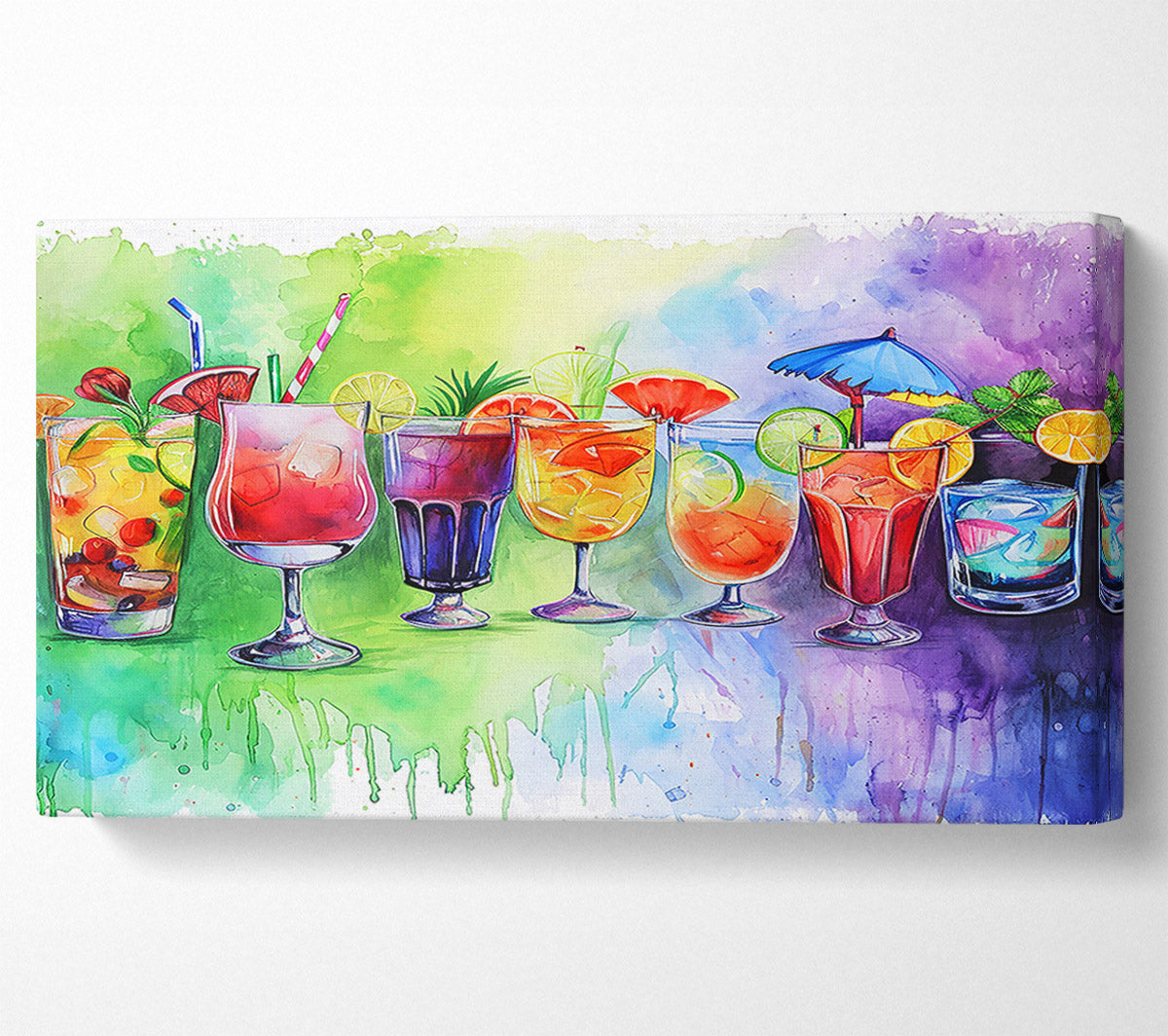 Red Rum Cocktails Canvas Wall Art