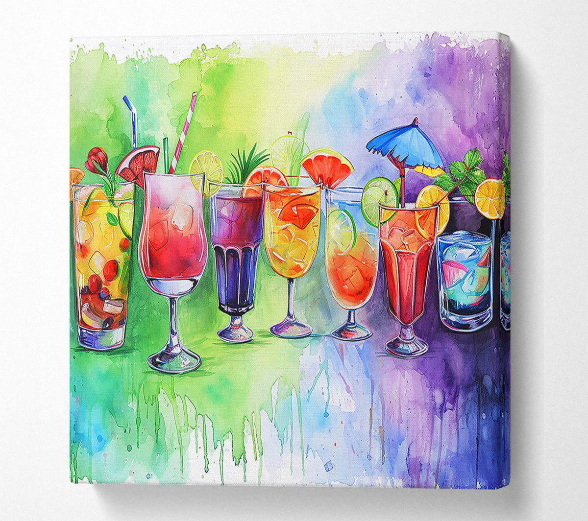 Red Rum Cocktails Canvas Wall Art