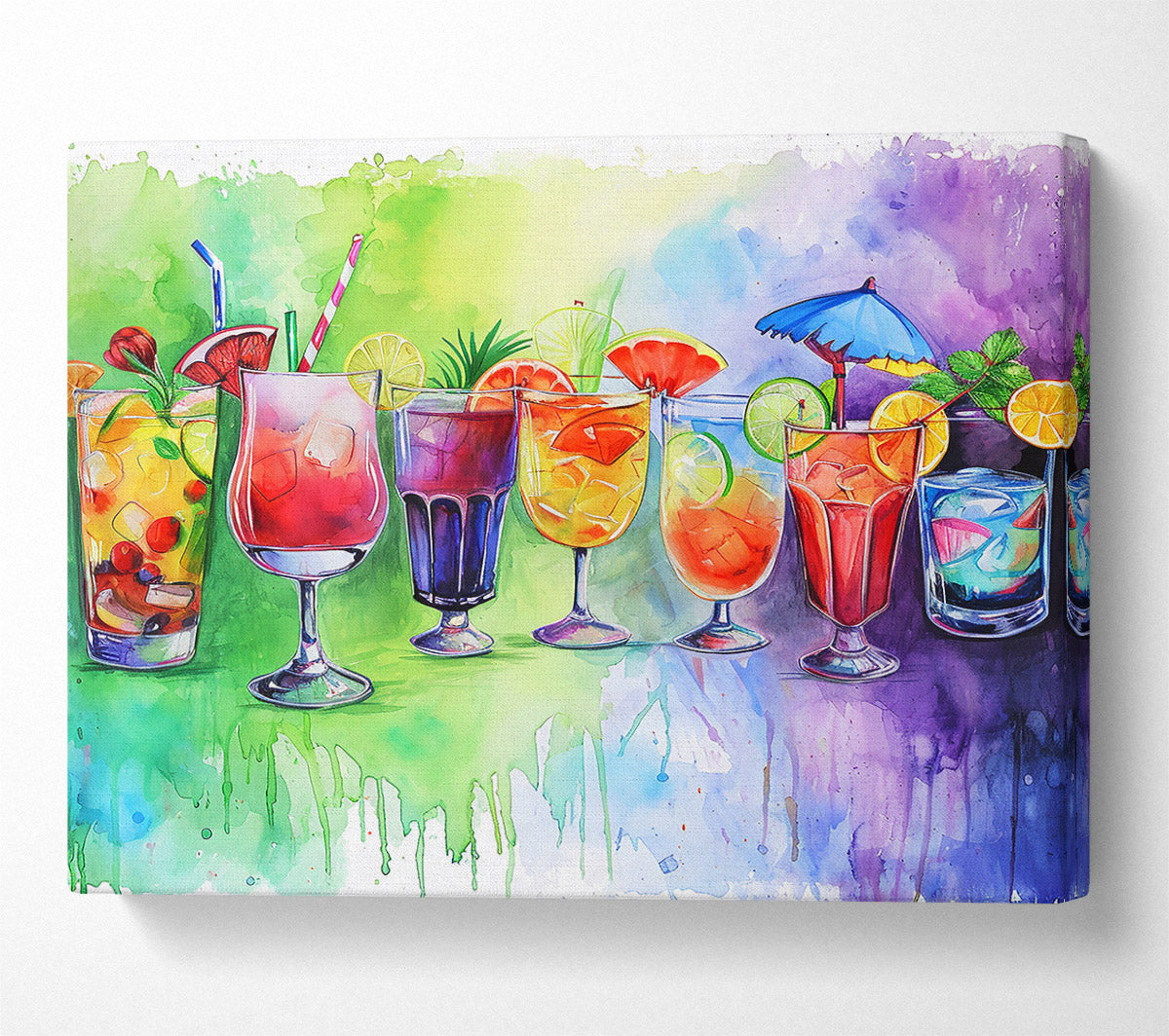 Red Rum Cocktails Canvas Wall Art