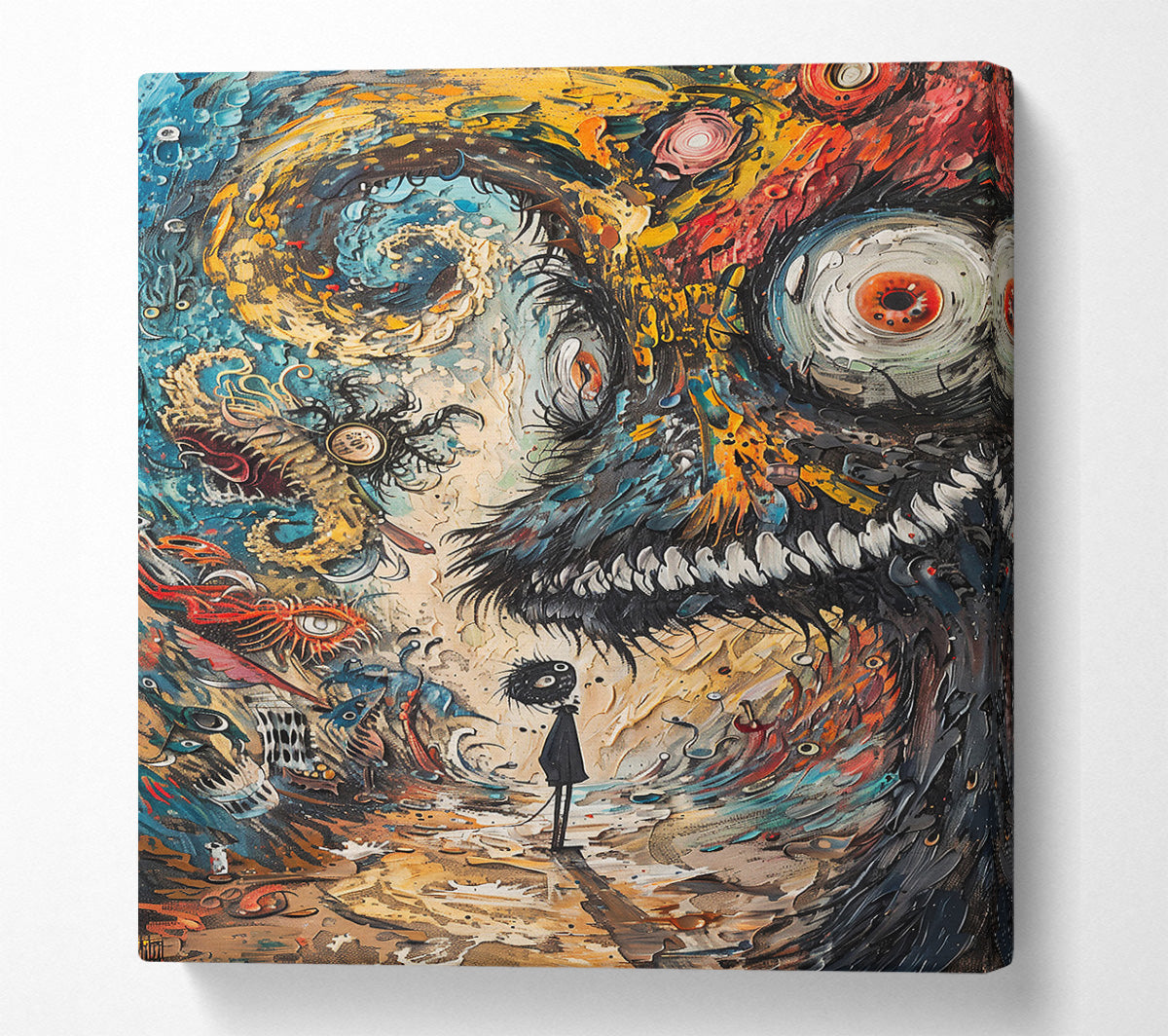 Yellow Dreamscape Monster Canvas Wall Art
