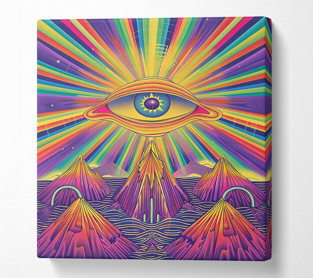 Yellow Eye Of The Peaks. Canvas Wall Art