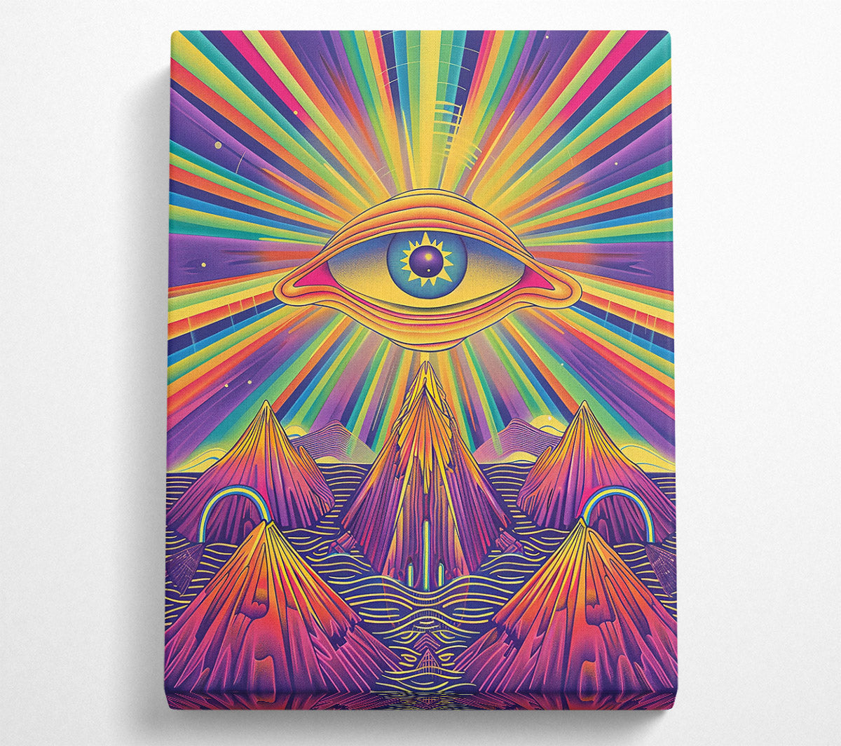 Yellow Eye Of The Peaks. Canvas Wall Art