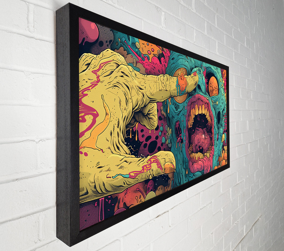Teal Slime Scream Canvas Wall Art