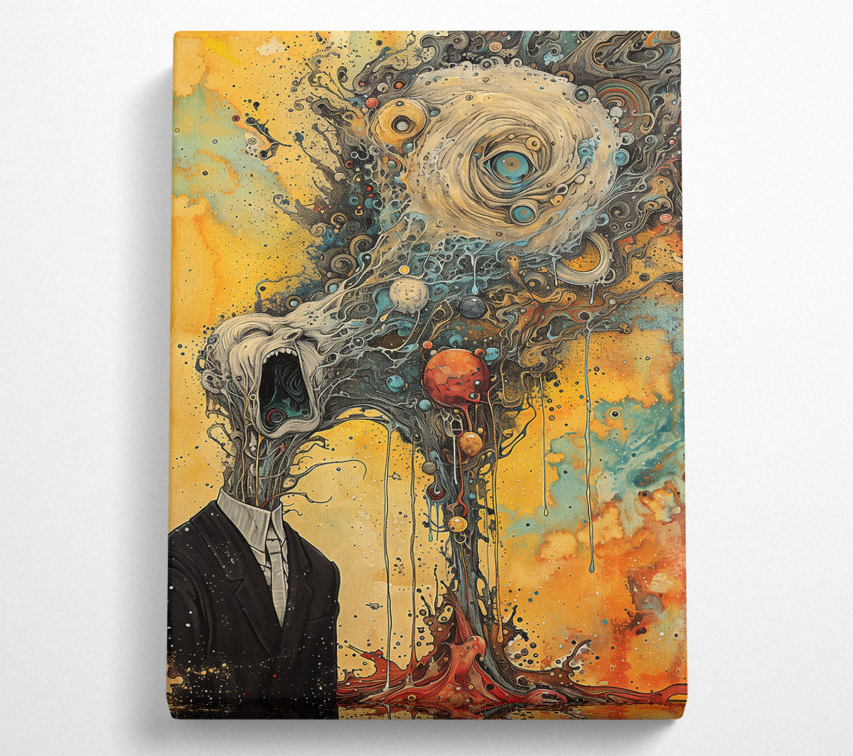 Yellow Cosmic Scream Canvas Wall Art